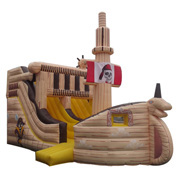 inflatable pirate ship water slide